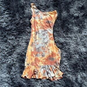 Shein One-Shoulder Tie-Dye Cutout Mini Dress – Size Small (NWOT)
